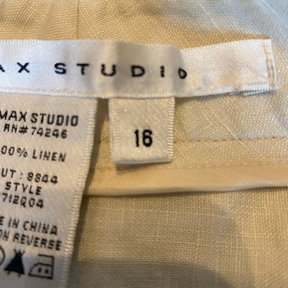 Max Studio 100% Linen Pants in Cream Size 16 - Picture 4 of 7